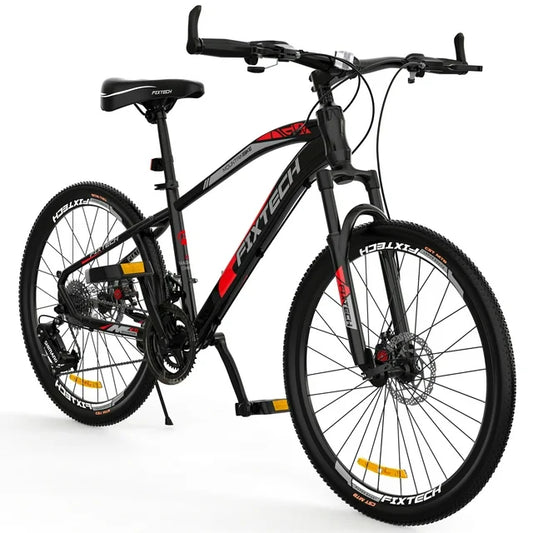 FIXTECH 26 Inch Mountain Bike with Aluminum Frame Disc Brakes for Men Women MTB Bicycle Trail Bike
